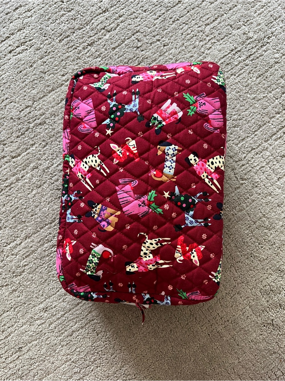 Vera Bradley XL Cosmetic Pouch in Holiday Hounds Print - Picture 2 of 11
